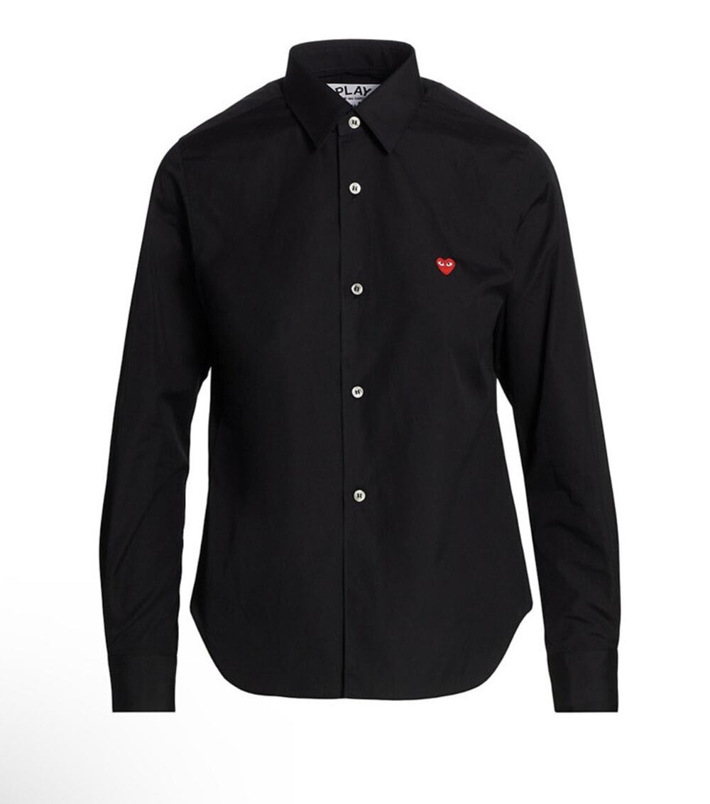 NWT Comme Des Garçons Embroidered Black Heart Shirt Size M $223.00 *2026 Style*